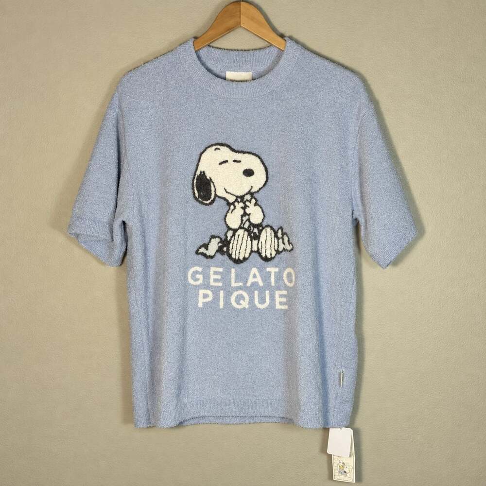 NWT Gelato Pique Peanuts Homme Men's Snoopy Smoothie Jacquard Pullover